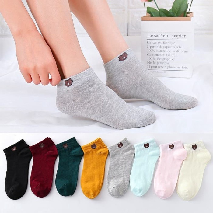 Kaos Kaki Beruang Bear Ankle Sock Motif Karakter pendek Dewasa