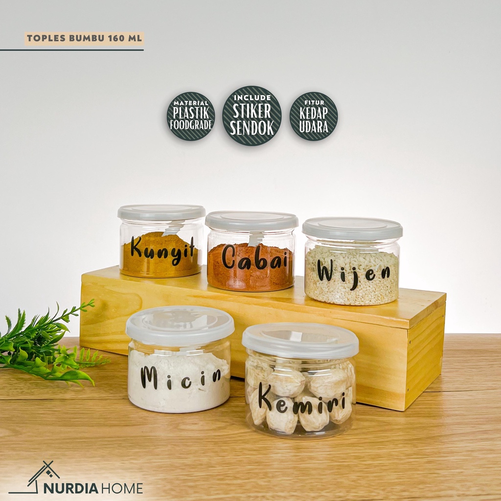 Toples Bumbu Dapur Mini 160 ml Nurdia Home (Tempat bumbu dapur / Wadah bumbu dapur / Botol bumbu) - J07