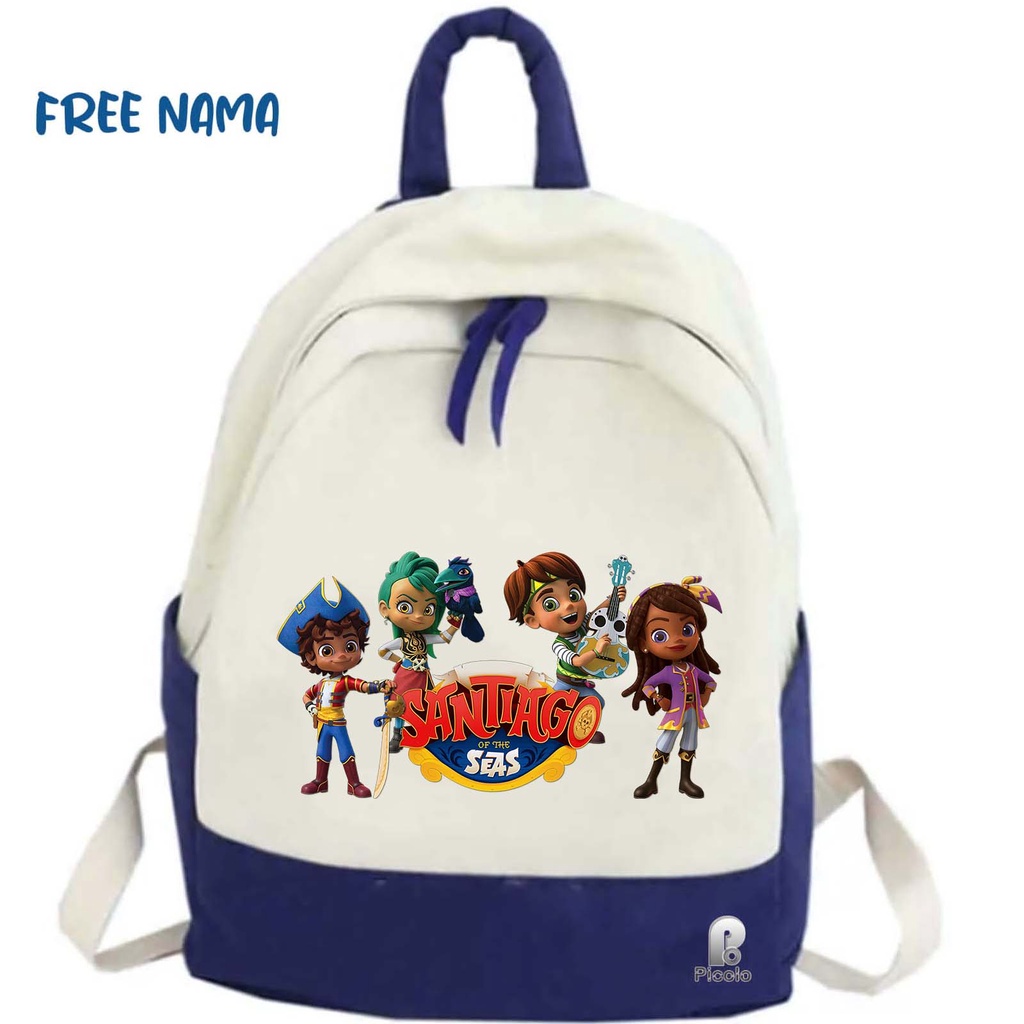 TAS RANSEL BACKPACK ANAK SEKOLAH MOTIF KARTUN SANTIAGO OF THE SEAS UNISEX (FREE NAMA)