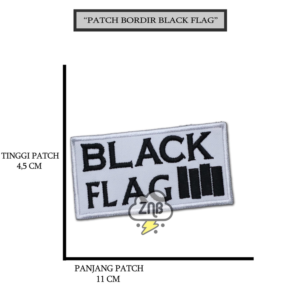 PATCH BLACK FLAG PATCH MUSIK/BAND PATCH PUNGGUNG TEMPELAN JAHIT