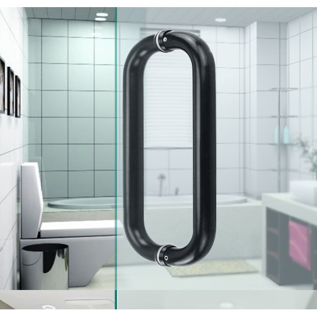 Pegangan Pintu Stainless Handle C Pipa as 30 Coating Hitam Handle Pintu Kaca Kayu Alumunium