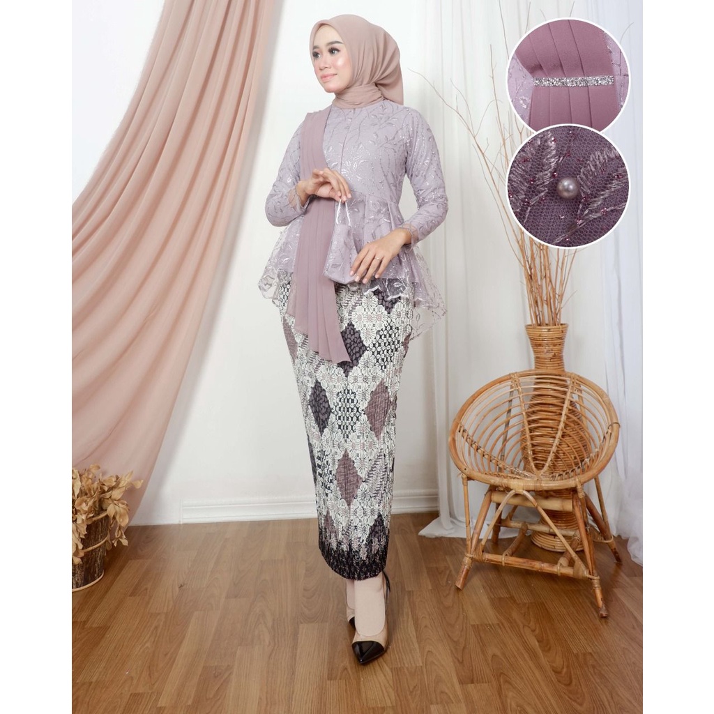 Ready Setelan Tunik Selendang Busui Modern//Kebaya Selendan By Istana Kebaya//Baju Kebaya wisuda//Kebaya Oesta Kekinian/kebaya Termurah/Tunik Selendang termurah/pakaian wanita