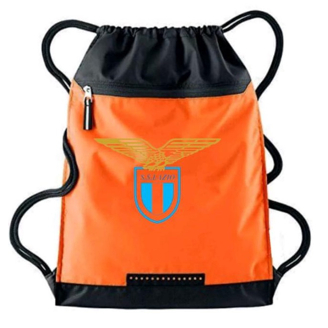 Tas Serut pria stringbag selempang olahraga Logo Lazio | Liga Italia | tas travel serut Waterproof resleting