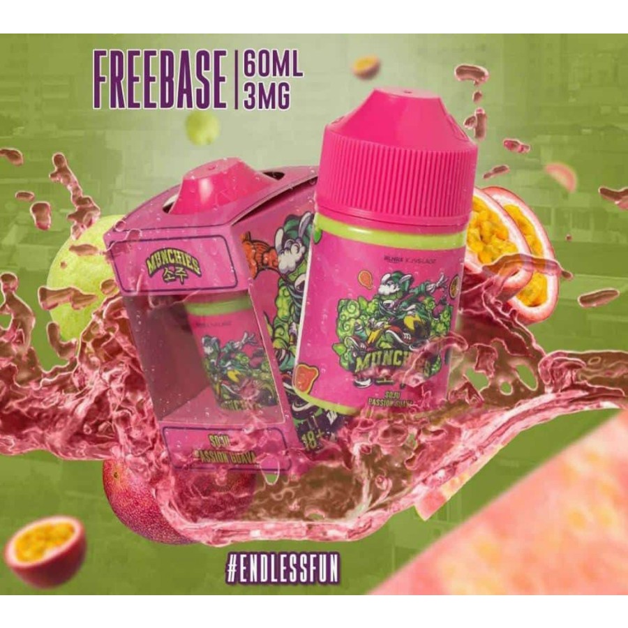 FREEBASE MUNCHIES V6 PASSION GUAVA 60ML BY JVS X ARIEF 100% AUTHENTIC