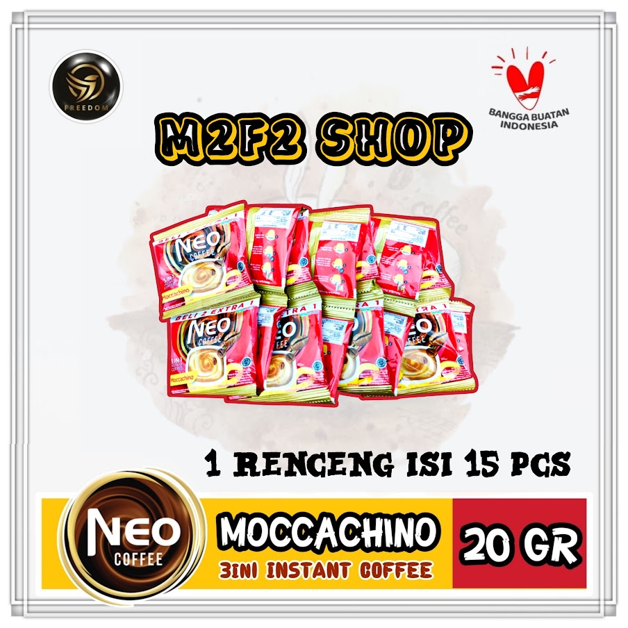 

Kopi Neo Coffee Moccachino 3in1 Sachet | GT - 20 gr (Kemasan 15 Pcs)