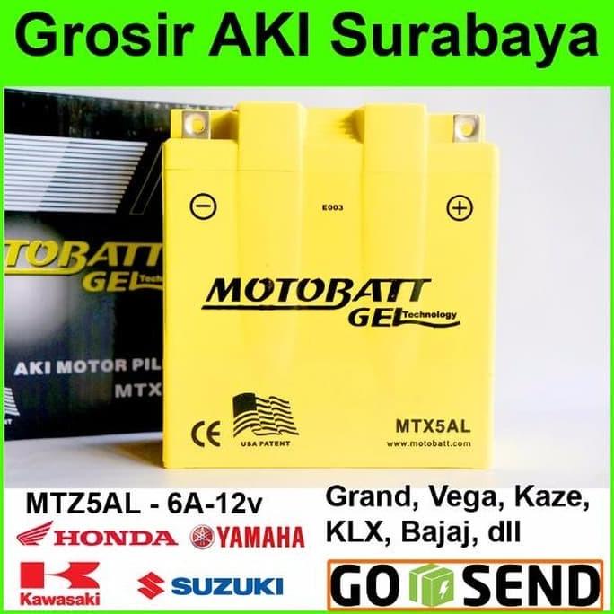 Aki Motor Kering Gel 12V 6 Ampere Motobatt Mtx5Al Gs Yuasa Debezzz