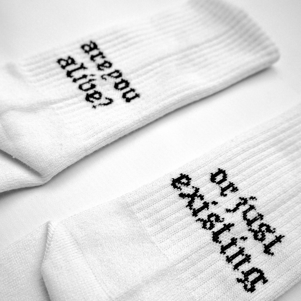 SOCKS | ALIVE | WHITE | BLACK | YIKESALLDAY