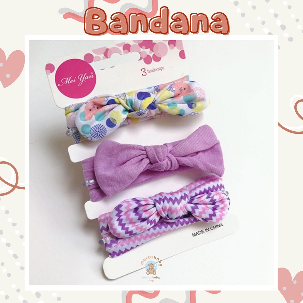 MBSS Baby HEADBAND MOTIF 3 in 1 Bandana Bando Pita Bayi Anak