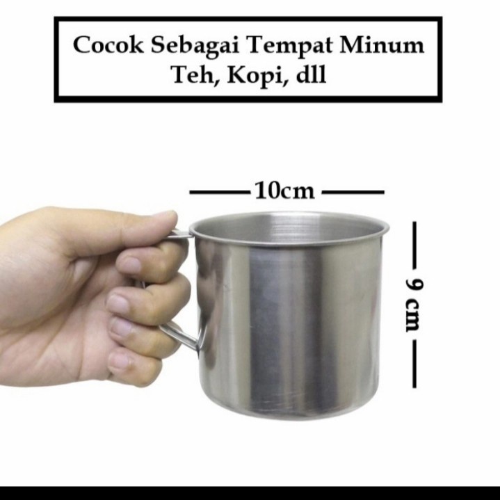 Cup Cangkir Mug Stainless Steel SS Tidak Mudah Penyok M-134 / M-135