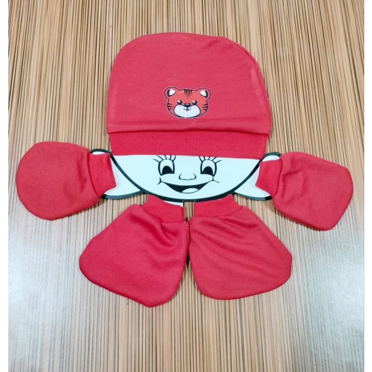 TOPI SET SARUNG TANGAN DAN SARUNG KAKI BAYI NEWBORN MURAH