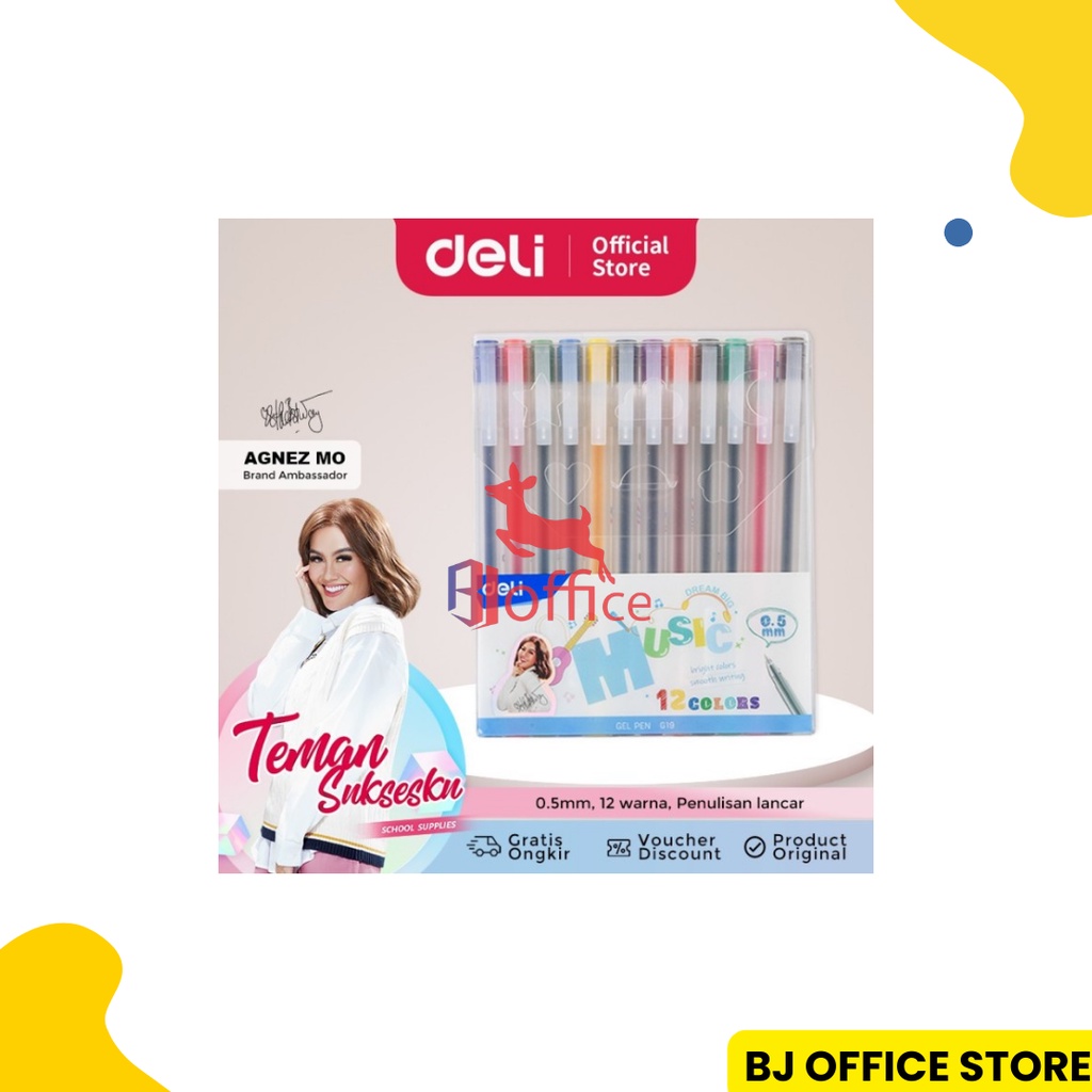 

Deli Color Gel Pen / Pulpen Gel isi 12 Warna - G19