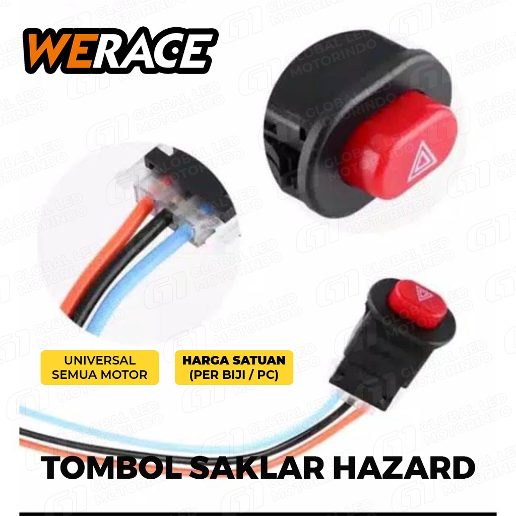 Saklar Tombol Switch Lampu Hazard On Off Lampu Sein Sepeda Motor Mobil Convoi