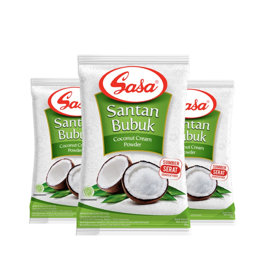 

Santan Bubuk SASA Santan Instant 20 Gr Sachet Coconut Cream Powder