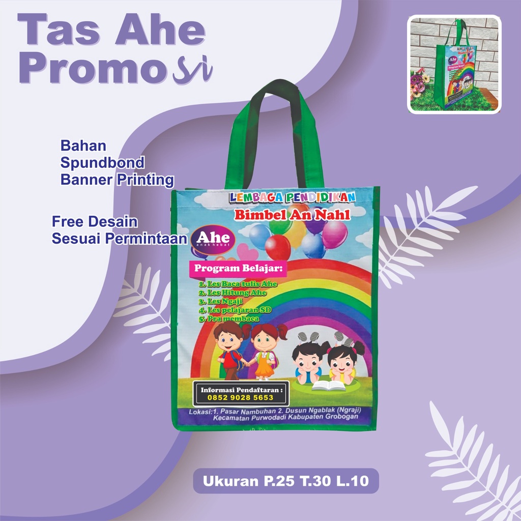 TAS SOUVENIR AHE/GOODIE BAG ANAK HEBAT/TAS SEKOLAH