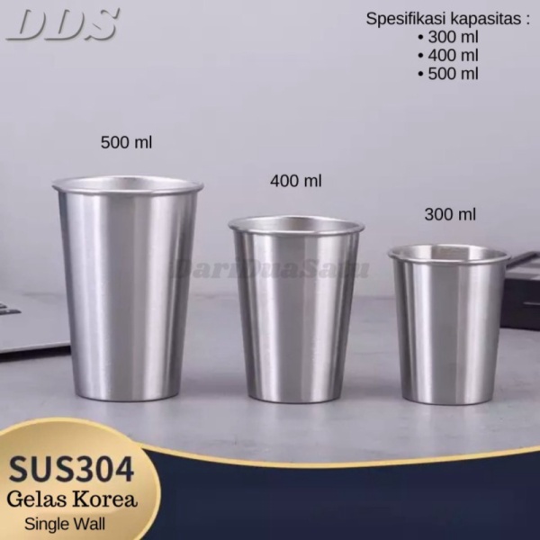 

Promo Gelas Stainless Korea Single Wall SUS 304 Ukuran 300 400 500 ML - 300 ML Diskon