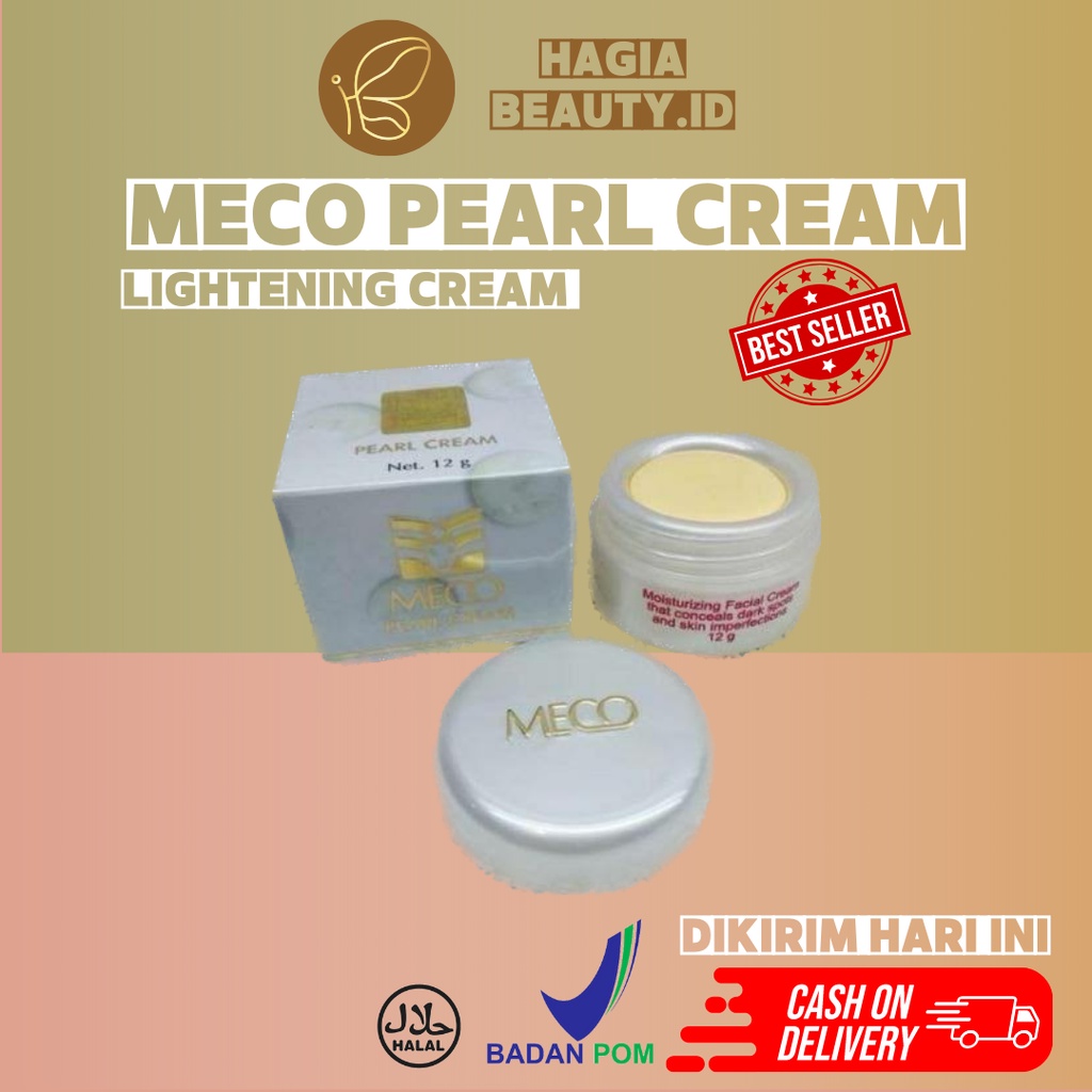 BISA COD - MECO PEARL CREAM ORIGINAL BPOM - CREAM PEMUTIH WAJAH 12 GR