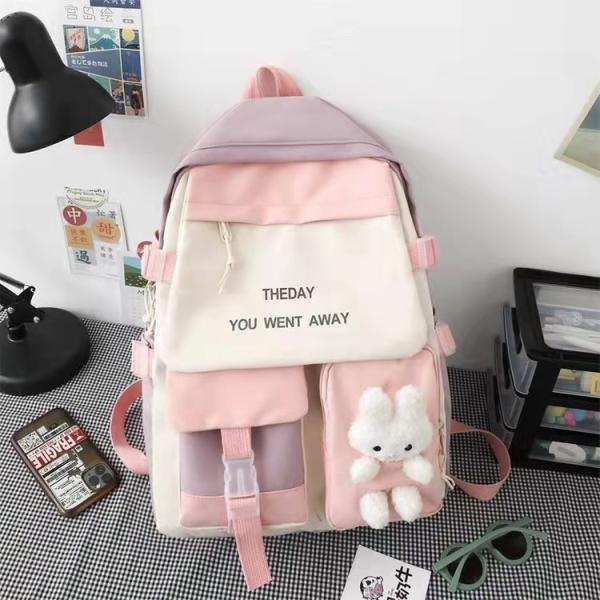 ZC 4380 RISCE TAS RANSEL SEKOLAH IMPORT WANITA CEWEK PEREMPUAN JAKARTA BATAM FREE GANTUNGAN BONEKA