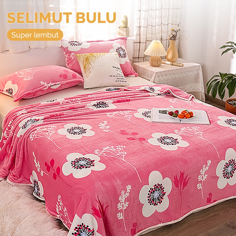 Selimut Tebal Premium Super Lembut Motif Ukuran 150x200cm Bahan Polyester Halus Dewasa Pria Wanita Perlengkapan Tidur Rumah Tangga Import - HK500 - 88Blanketstore