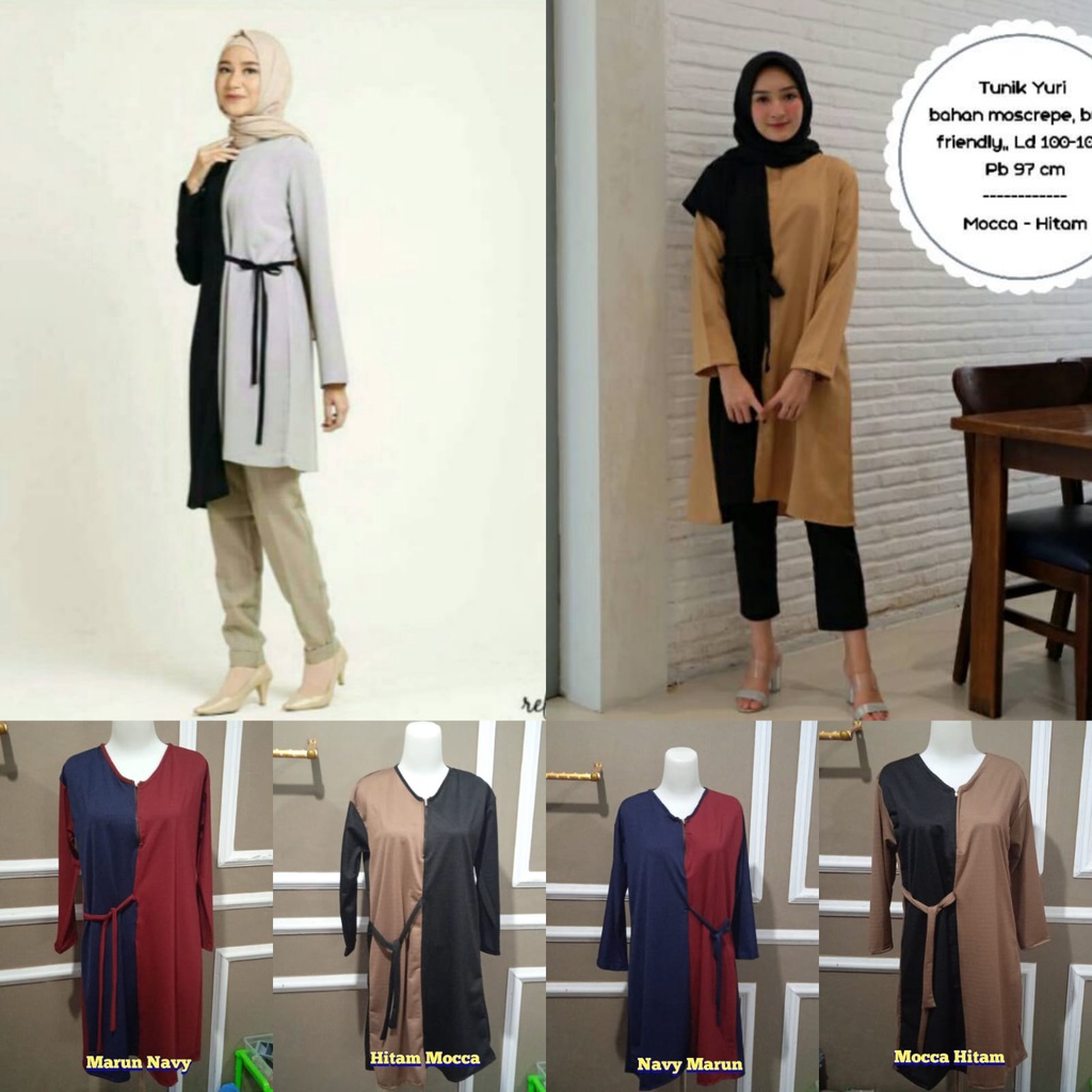 TUNIK WANITA PANJANG KOMBINASI MODEL TERBARU