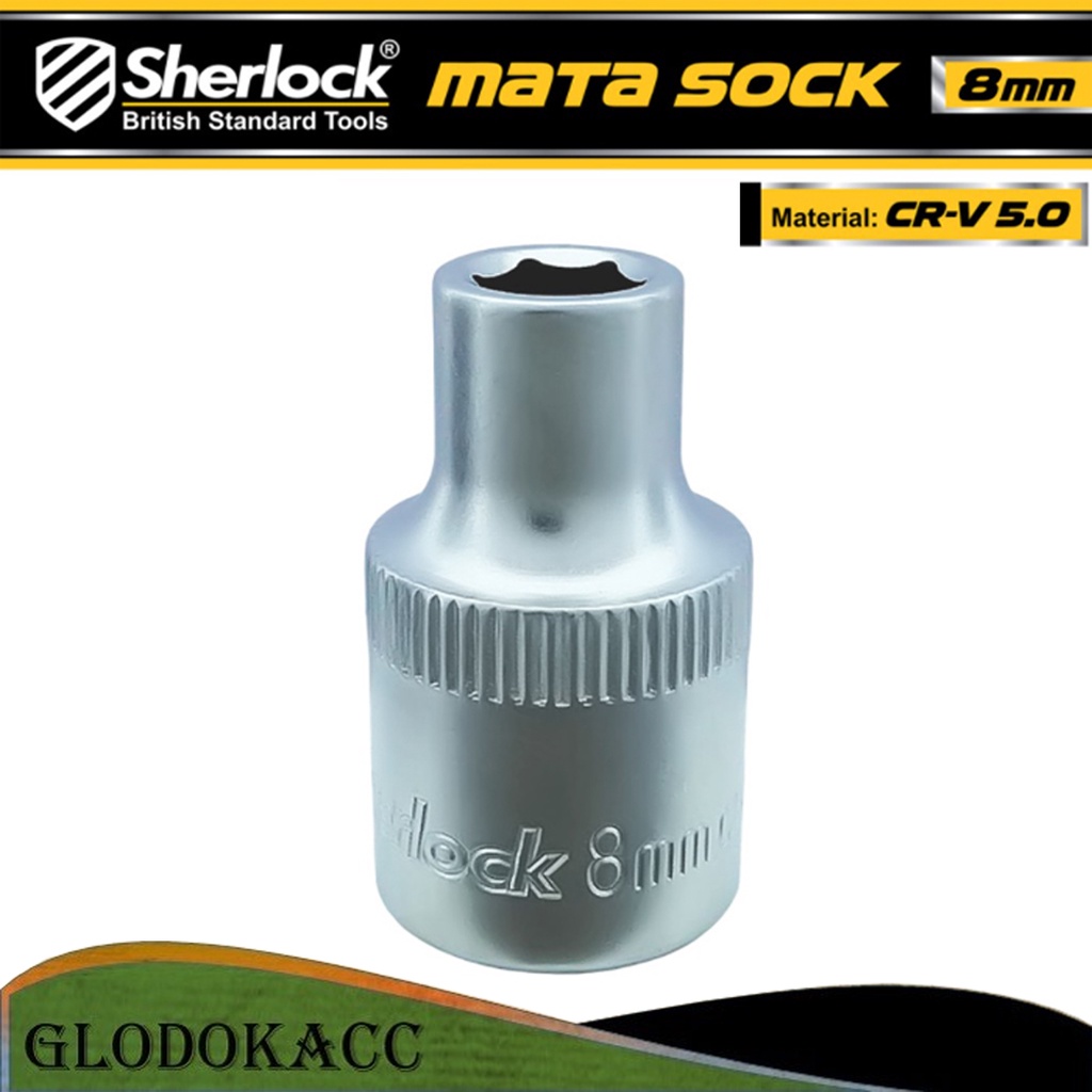 Kunci Shock 8 mm 6 PT / Sherlock Mata Sok/Sock 1/2 inch