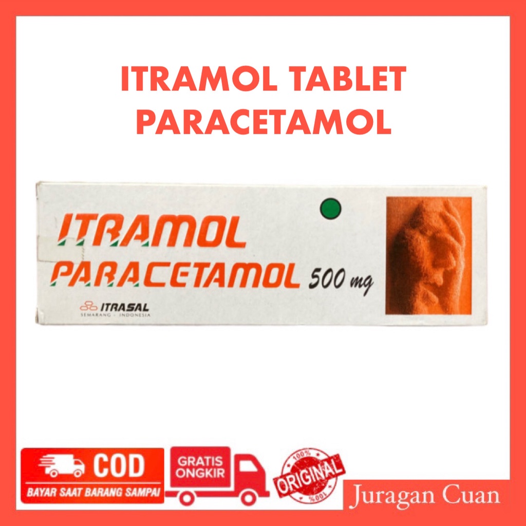 ITRAMOL PARACETAMOL TABLET 500 MG 1 STRIP 10 TABLET OBAT DEMAM PENURUN PANAS