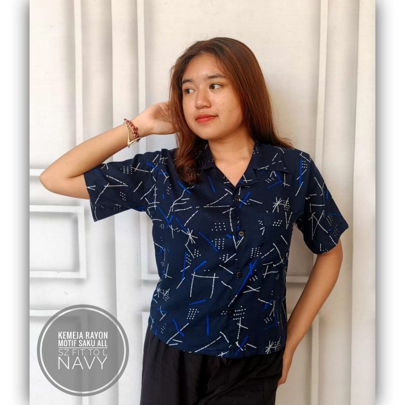 Kemeja rayon motif