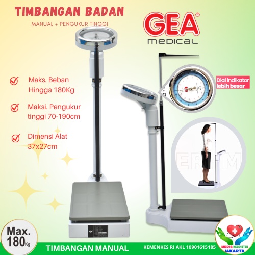 Timbangan Badan + Ukur Tinggi Badan GEA ZT-120, Timbangan Badan GEA ZT 120 Timbangan Standard Rumah 