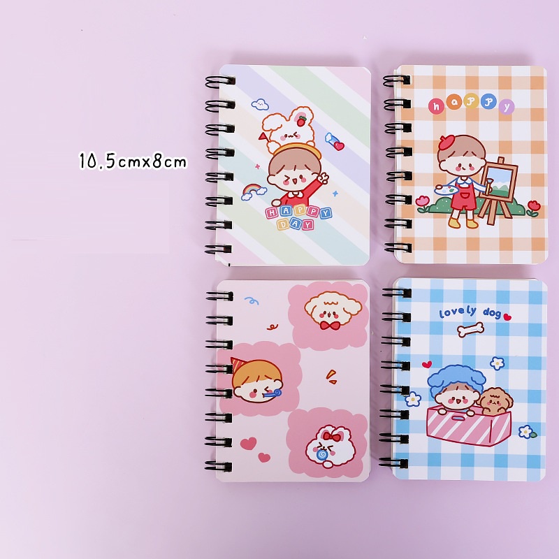 NEW Notebook / buku cacatan kecil jilid spiral motif cute isi 80 lembar