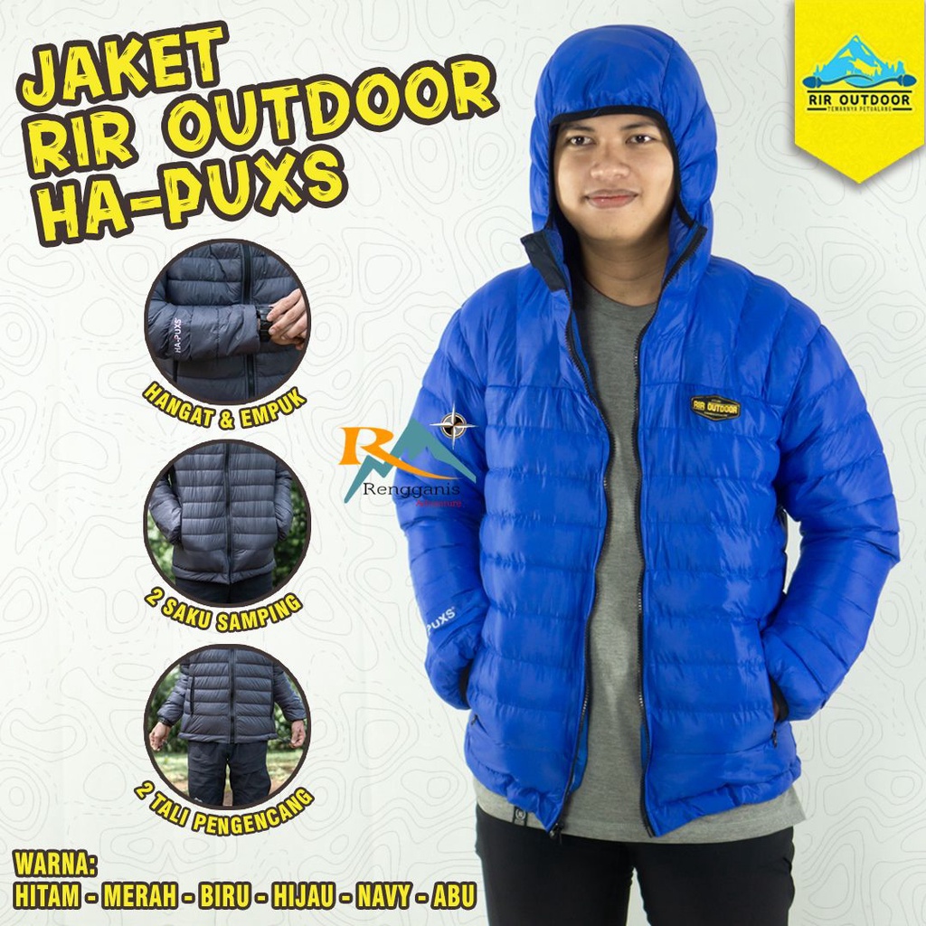 Jaket Gunung Dacron MERK RIR OUTDOOR Puffer HA-PUXS Jaket Hiking Outdoor Hapuxs