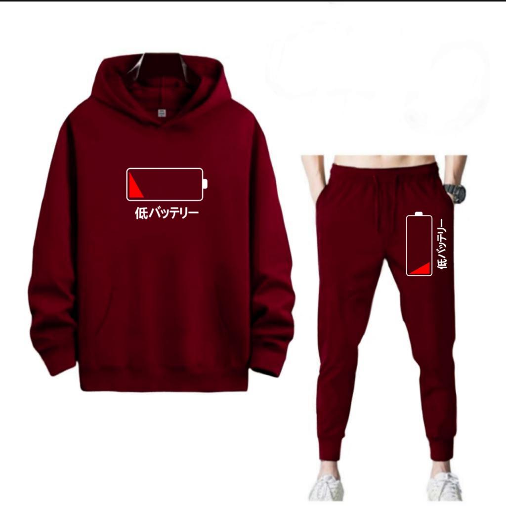 SETELAN MODEL LOW BATTERY JOGGER DAN HOODIE BAHAN TEBAL NYAMAN DIPAKAI TERLARIS