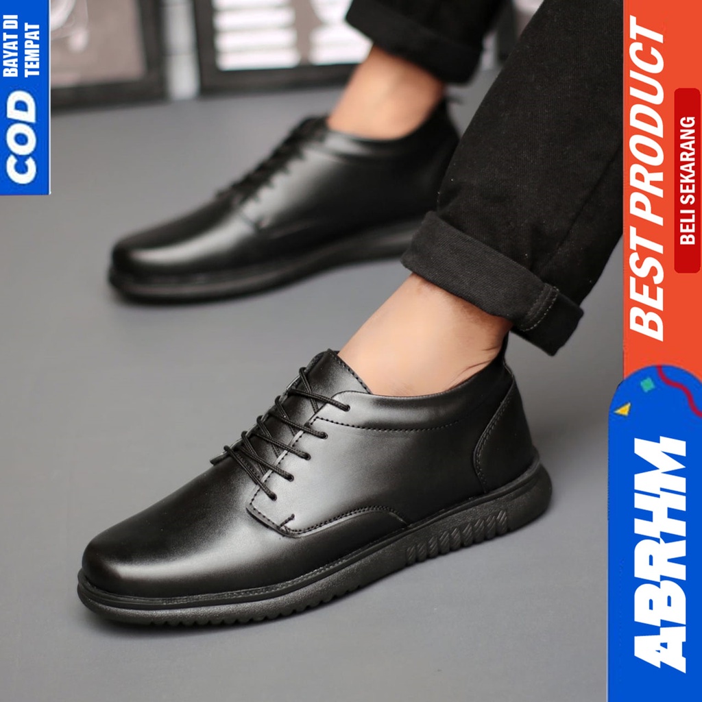 Sepatu Formal Docmart Hitam Pantofel Pria Kerja Kantor Hitam Abrhm Alpes