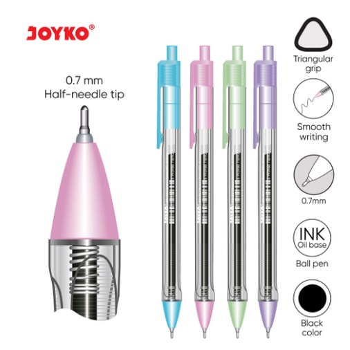 

BALL PEN PULPEN PENA JOYKO BP-363 VOKUS PTL PASTEL TRANSPARANT 0.7 mm BOLPEN MURAH HITAM BLACK GROSIR MURAH TIDAK MUDAH KERING ATK KANTOR ASLI BOLPOINT ALAT TULIS KANTOR SEKOLAH BP363 BP-363PTL 363PTL