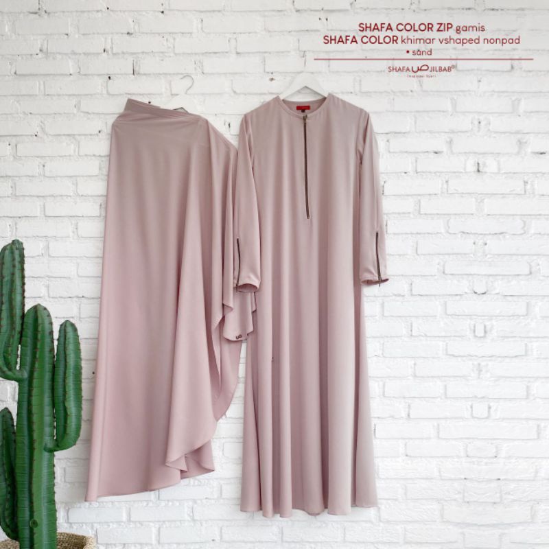 Shafa Color Zip Gamis [Sand] Gamis Only By Shafa Jilbab