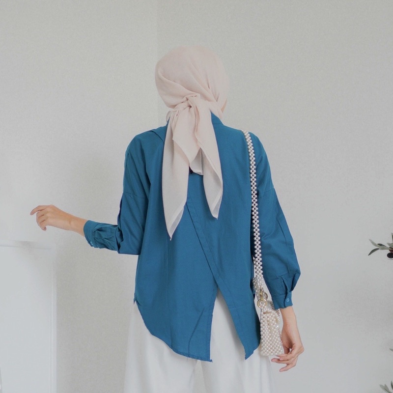 JAVASHOP Kemeja Linen Wanita Oversize Premium