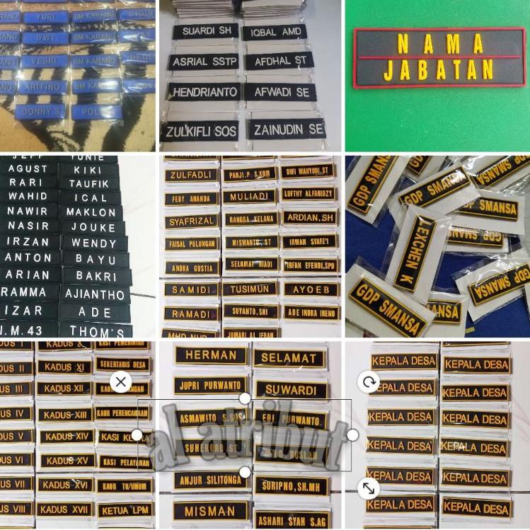 【murah】 patch rubber nametag custom/emblem papan nama karet/tempelan karet papan dada