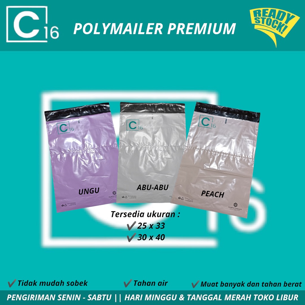 

[PREMIUM 100PCS] Plastik Packing Baju / Polymailer Olshop LDPE Glossy Lem Perekat Termurah Makassar