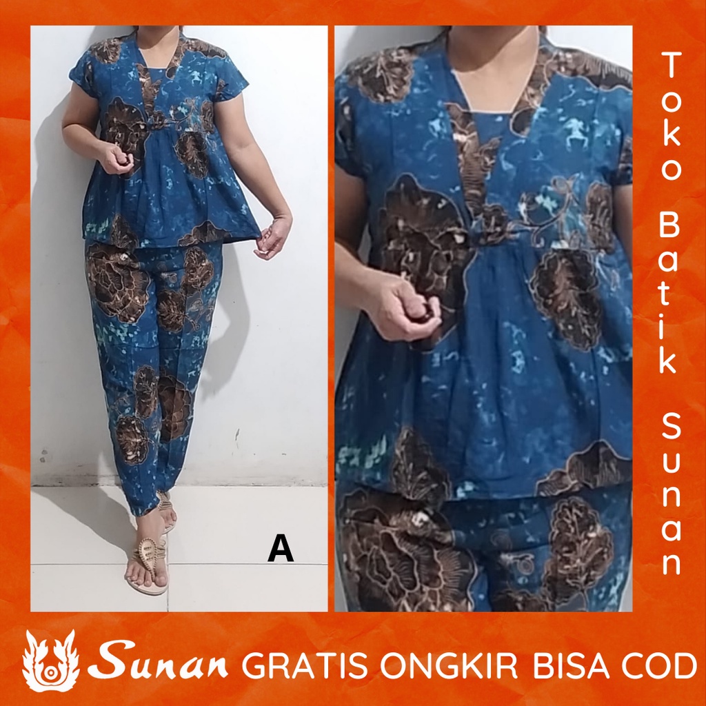 BATIK SUNAN CELANA PANJANG ABG KIMONO LENGAN PENDEK - BAJU TIDUR WANITA - BAHAN ADEM DAN TIDAK LUNTU