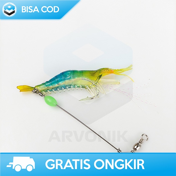 UMPAN PANCING DESAIN MIRIP UDANG ASLI BAHAN SILIKON SOFT BAIT LURE