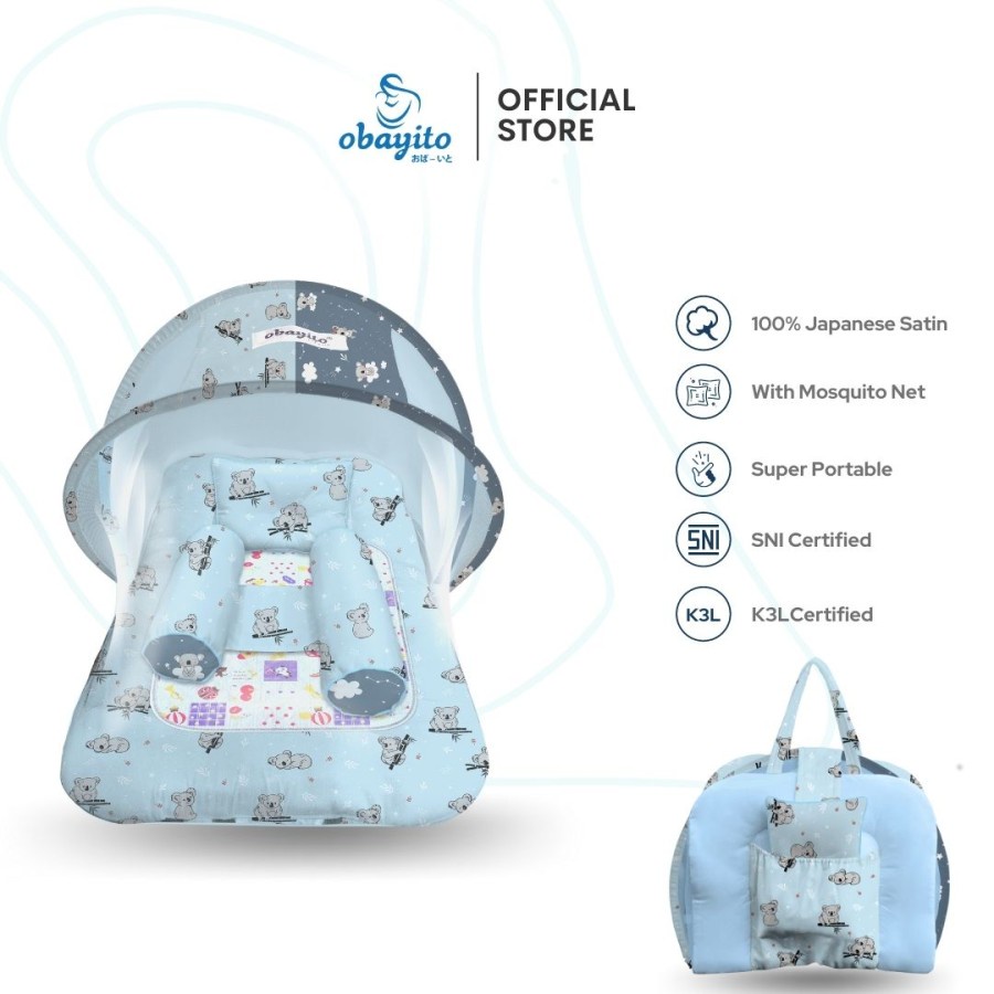 OBAYITO KASUR KELAMBU BABY SET/KASUR BAYI SEKALIGUS KELAMBU SATU SET