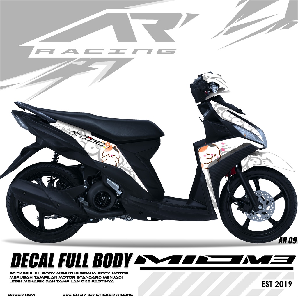 Stiker Mio M3 Mio Z Mio 125 Full Body Decal - Sticker Dekal Mio Variasi Motor Terbaru Terlaris Motif