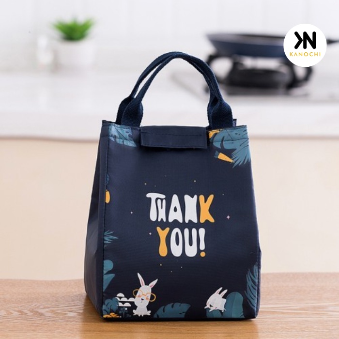 Tas Bekal Lunch Box Set Cooler Bag motif Thank You