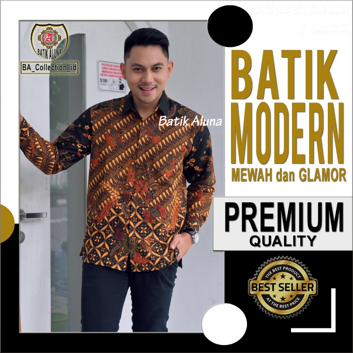 Baju Batik Pria Lengan Panjang Premium Ori katun Laki Laki Terbaru Handara Asli Cowok Terlaris Moder