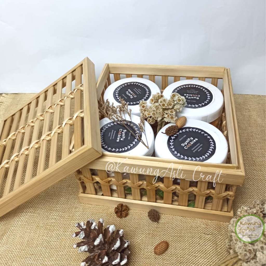 RK Kotak Bambu Stick Pita Hampers Hantaran Kue Lebaran
