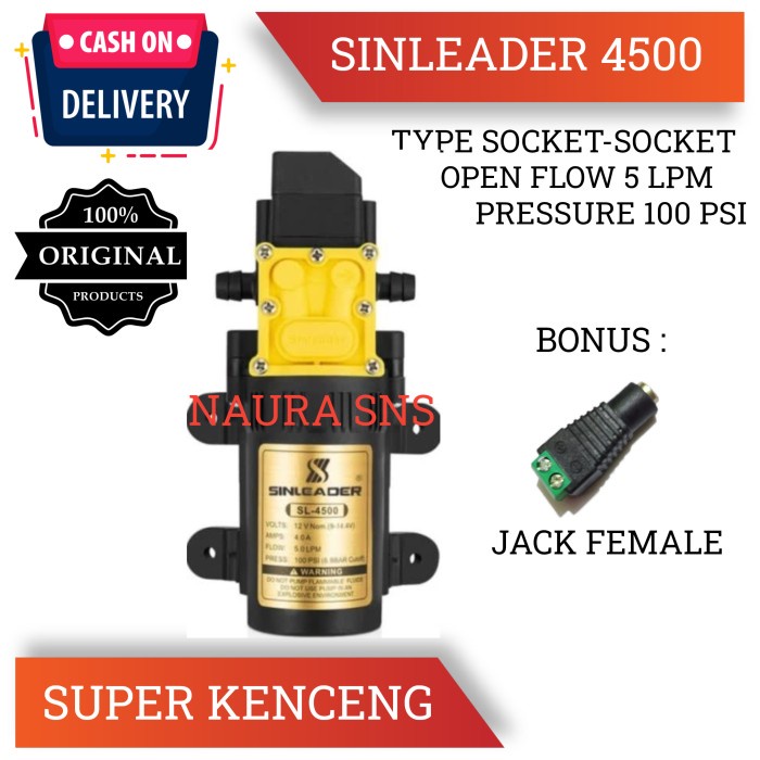 MESIN POMPA AIR DC 12V / POMPA DC SINLIEADER / SINLEADER PUMP 130 PSI