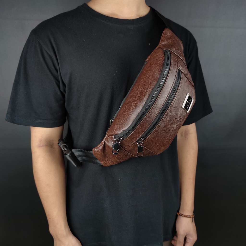 Waistbag Premium POLO AMSTAR Bahan kulit PU Leather Terbaru Tas Selempang Bahu Tas Pinggang