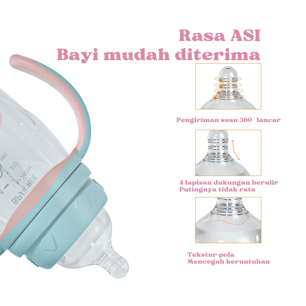 Botol Minum Bayi sedotan Anak Balita kegunaan Botol Susu Bayi Botol Perawatan botol anti tumpah pegangan  Lucu Motif Imut Training bottle 180/240/300ML