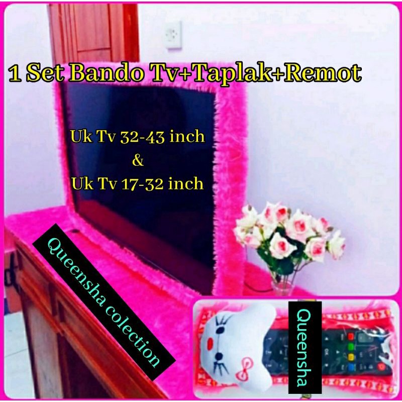 Bando Tv Led 17 - 32 Dan 40 - 43 Inch Terbaru 1 Set Taplak Meja Tv Dan Sarung Remote Bulu Rasfur Tap