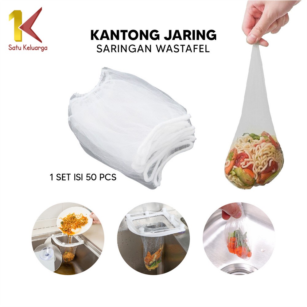 Satu Keluarga Kantong Sampah Wastafel Sink Dapur Filter Jala isi 50PCS C537 Saringan Sampah Basah An