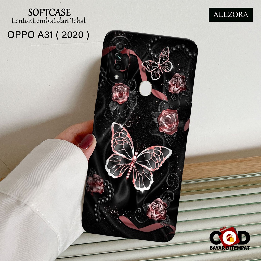 ALLZORA - Case Hp OPPO A31 2020 Terbaru - Fashion Case Bunga Kupu Kupu - Casing hp OPPO A31 2020 - S