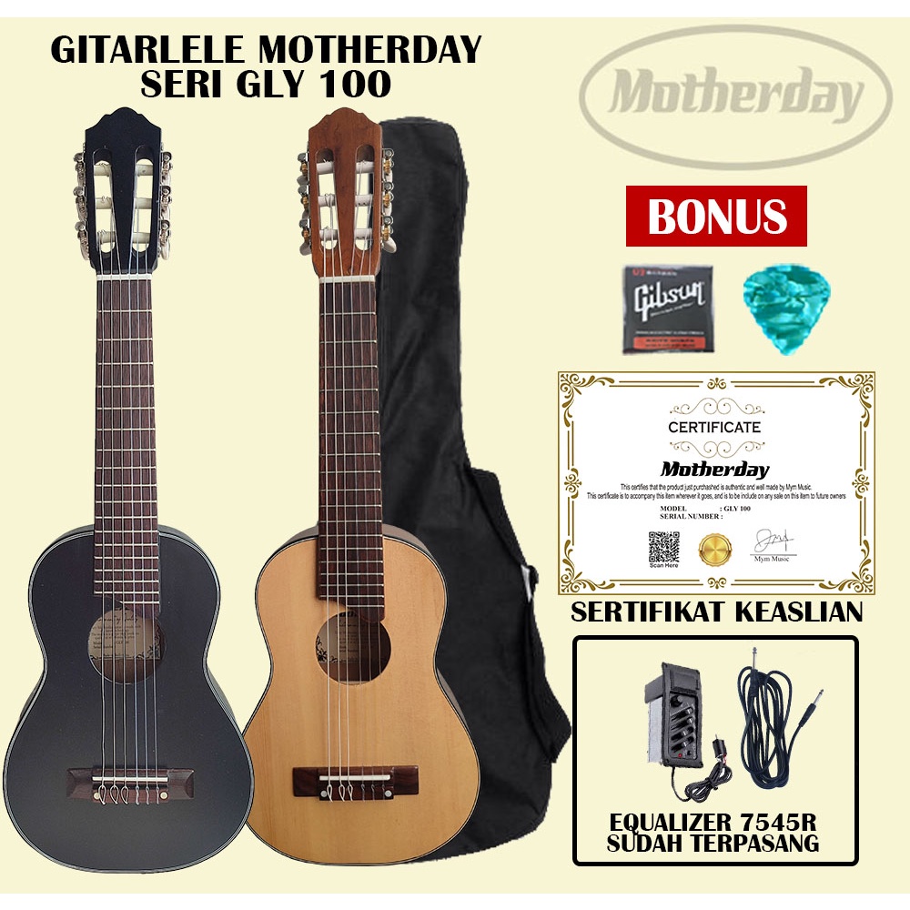 Gitarlele Akustik Elektrik merk Motherday Original Seri GLY 100